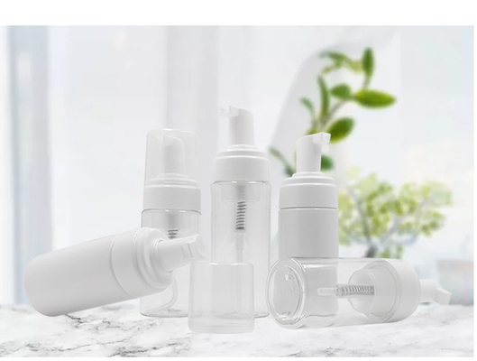 ขวดพลาสติกเครื่องสำอางขนาด 43 มม. ขวดปั๊มโฟมสบู่เหลว 100ml 150ml