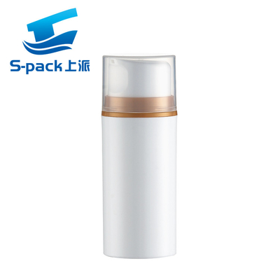 กระป๋องเครื่องสําอางสีขาว PET กระป๋องเครื่องสําอางแบบไม่มีอากาศ 30ml 50ml 100ml 150ml 200ml