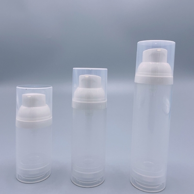 15ml 30ml 50ml PP ถังปั๊มไม่มีอากาศที่สามารถนําไปใช้ได้อีกครั้ง สําหรับการดูแลผิวหนัง