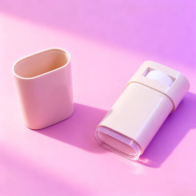 บรรจุภัณฑ์สำหรับผลิตภัณฑ์ระงับกลิ่นกายแบบแท่งบิดขึ้นรูปทรงรีแบนขนาด 15 กรัม 20 กรัม แบบกำหนดเองได้, บรรจุภัณฑ์สำหรับผลิตภัณฑ์ระงับกลิ่นกายแบบเติมได้, ภาชนะสำหรับผลิตภัณฑ์กันแดดและผลิตภัณฑ์ระงับกลิ่นกาย