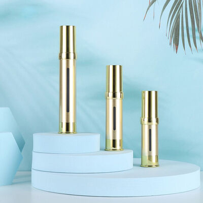 ซัพพลายเออร์จีน ขวดเครื่องสำอางพลาสติกสีเงินหรูหรา ขนาด 15 มล. 30 มล. 50 มล. ขวดปั๊มเซรั่มพลาสติกแบบสุญญากาศเปล่าโดย Kinpack