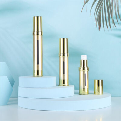 ซัพพลายเออร์จีน ขวดเครื่องสำอางพลาสติกสีเงินหรูหรา ขนาด 15 มล. 30 มล. 50 มล. ขวดปั๊มเซรั่มพลาสติกแบบสุญญากาศเปล่าโดย Kinpack