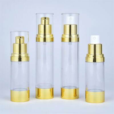 AS กระป๋องไร้อากาศ โลชั่นเครื่องสําอางดูแลผิว แพคเกจ กระป๋องปั๊ม Custom 15ml 30ml 50ml กระป๋องกล่องทองเครื่องสําอาง กระป๋องเล็ก AS/PP