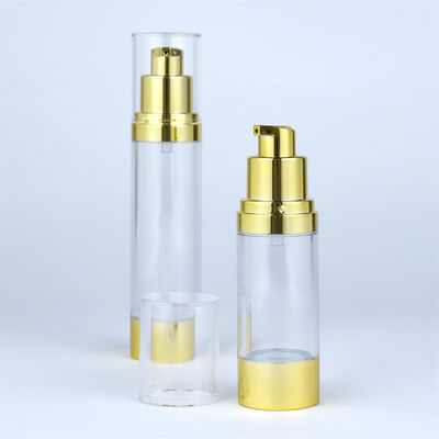 AS กระป๋องไร้อากาศ โลชั่นเครื่องสําอางดูแลผิว แพคเกจ กระป๋องปั๊ม Custom 15ml 30ml 50ml กระป๋องกล่องทองเครื่องสําอาง กระป๋องเล็ก AS/PP