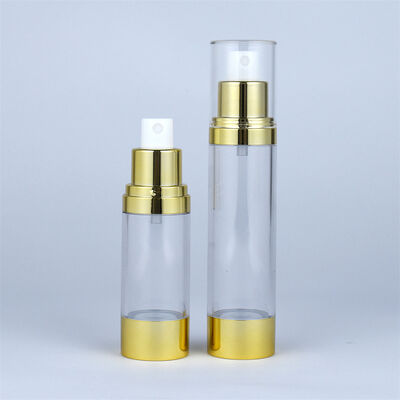 AS กระป๋องไร้อากาศ โลชั่นเครื่องสําอางดูแลผิว แพคเกจ กระป๋องปั๊ม Custom 15ml 30ml 50ml กระป๋องกล่องทองเครื่องสําอาง กระป๋องเล็ก AS/PP