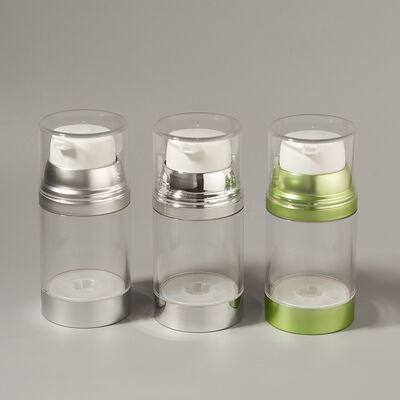 โรงงานขายยอดขายหรู 100ml/150ml/120ml ABS เป็นกล่องปั๊มที่ไม่มีอากาศสําหรับการดูแลบุคคล วิธีการพิมพ์ตามสั่งสําหรับน้ํายา