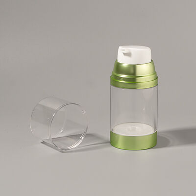 โรงงานขายยอดขายหรู 100ml/150ml/120ml ABS เป็นกล่องปั๊มที่ไม่มีอากาศสําหรับการดูแลบุคคล วิธีการพิมพ์ตามสั่งสําหรับน้ํายา