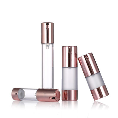 ขวดปั๊มสุญญากาศ Rose Gold สุดหรู 15-20 มล. ขวดเซรั่มสุญญากาศขวดกลม