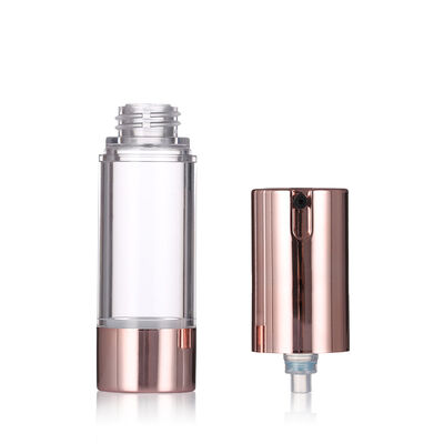 ขวดปั๊มสุญญากาศ Rose Gold สุดหรู 15-20 มล. ขวดเซรั่มสุญญากาศขวดกลม