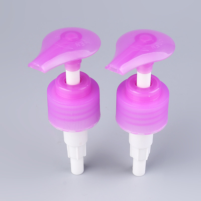 แชมพู 1.8cc ปั๊มโลชั่นสีชมพูเคลือบ UV สกรูขึ้นลงล็อค