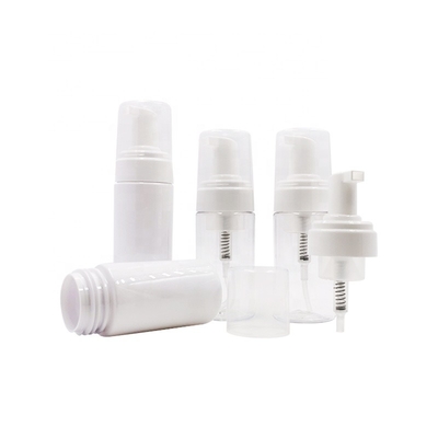 100ml 150ml ขวดพลาสติกเครื่องสำอาง, ขวดปั๊มมูสใสสีฟ้าสีขาว