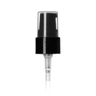ปั๊มบำบัดพลาสติกสีดำเรียบด้านบน 20-410 OEM ODM สำหรับขวดกลม 1oz