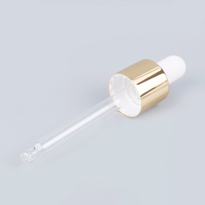โกลด์ซิลเวอร์ขวดเครื่องสำอาง Dropper Tops สำหรับน้ำมันหอมระเหย 18/410 20/410